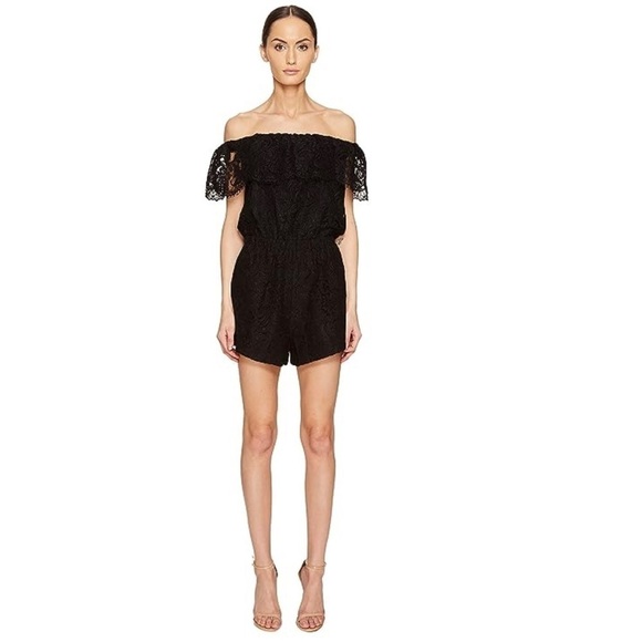 Lamarque Sina Lace Off The Shoulder Romper - Picture 1 of 11